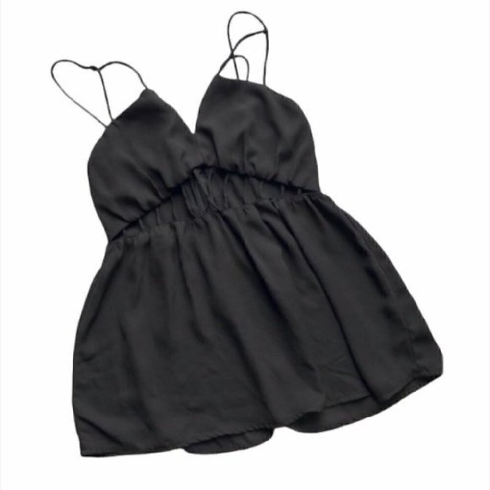 Anthropologie DO+BE Open Cut Out Black Strap Tank Top S